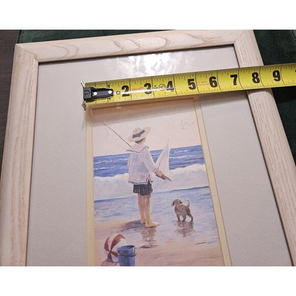 Framed Art Print Crista Kieffer Boy At The Beach Vintage - Picture 12 of 12
